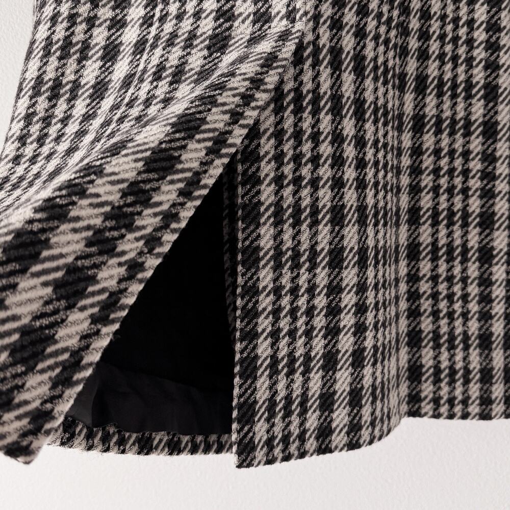 Vintage 90s Dana Buchman Wool Coat Houndstooth Designer Long Jacket Petite NWOT - Picture 10 of 15